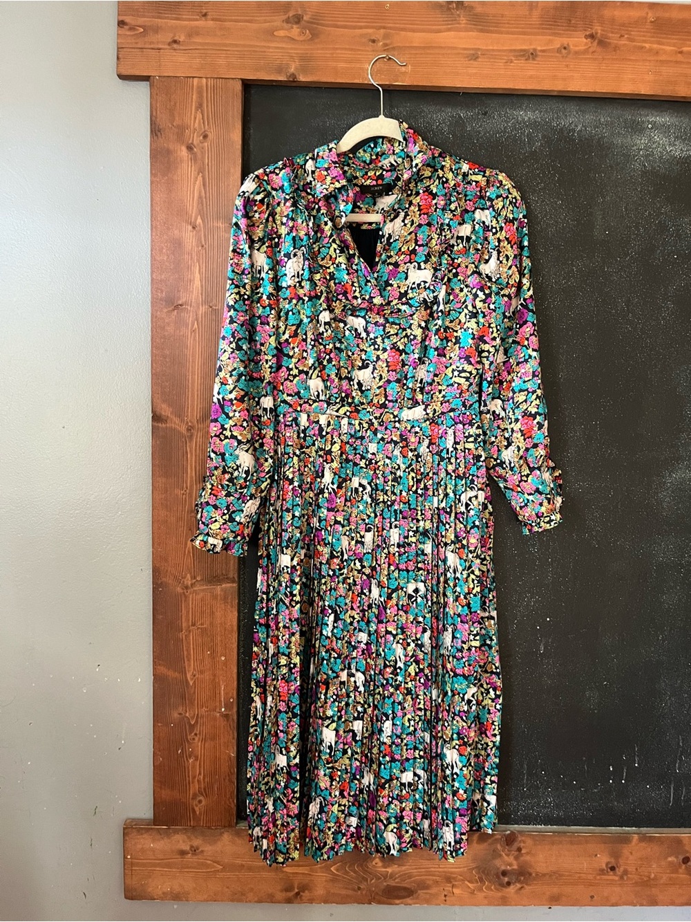 J. Crew Pleated midi dress in grazing goats print size 2 euc - Picture 5 of 11